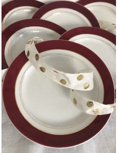 6 assiettes plates - Porcelaine opaque Badonviller
