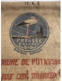 Sac toile de jute Potasse d'Alsace, cigogne